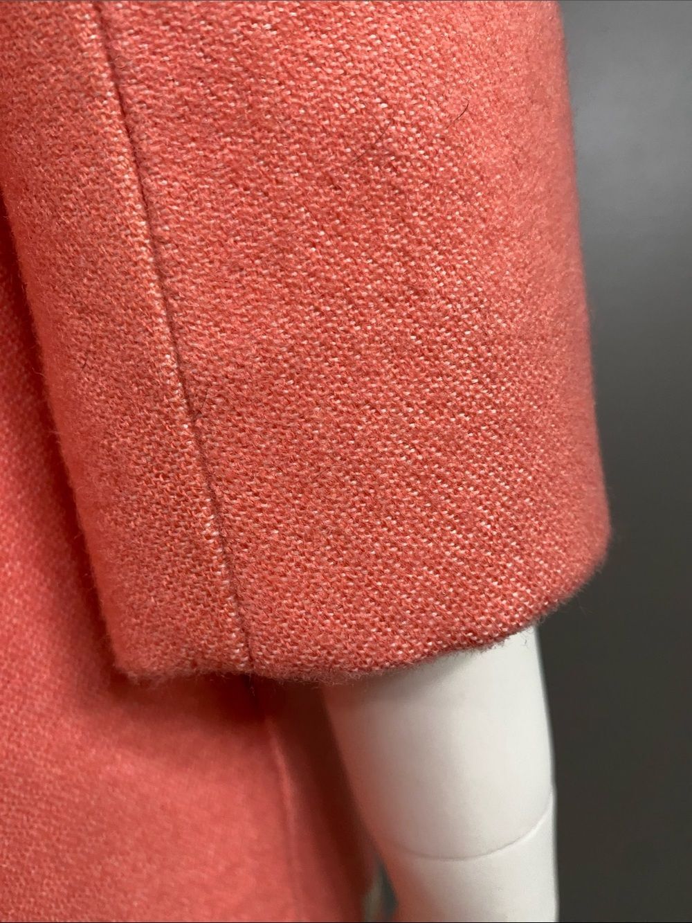 Lauren Moffatt Eastward Dress Coat Coral Arrow-Trim Wool Size M - Picture 11 of 15